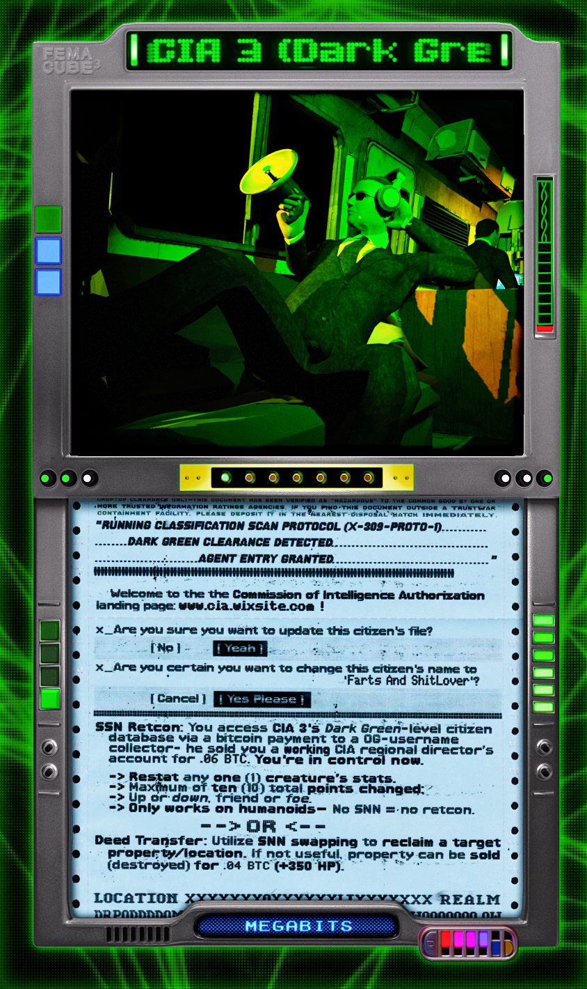 CIA 3 (Dark Green): The Commission of Intelligence Authorization